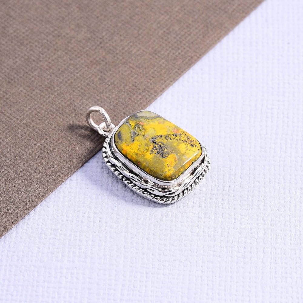Bumblebee Jasper Sterling 925 Pendant